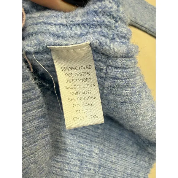 Central Park West Millie Oversized blue Polo Sweater Small - Image 4