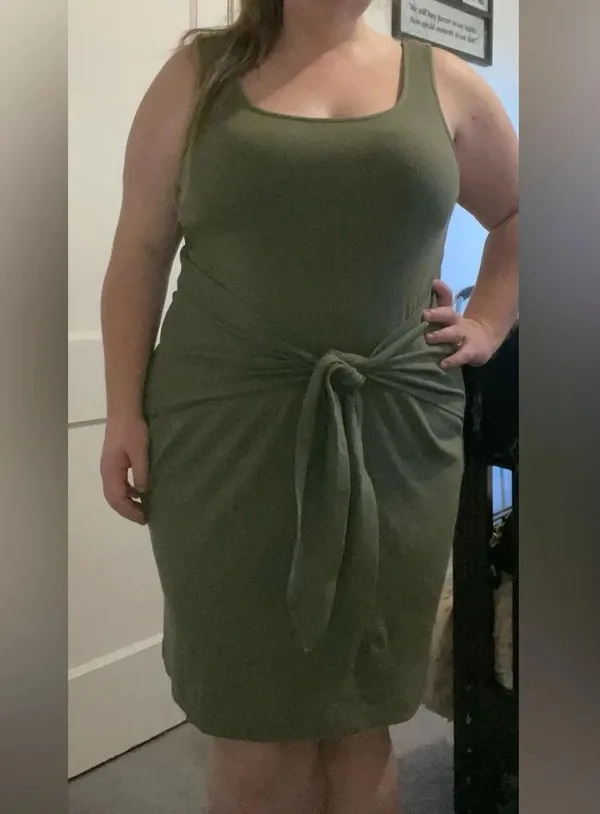 Aerie Green Knot Front Midi Dress Size XL​​ - Image 10