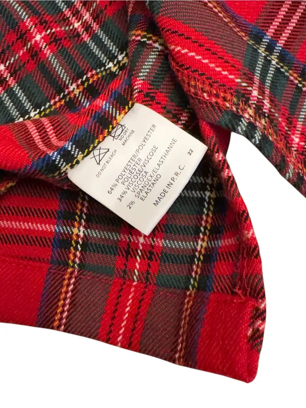 Brandy Melville Red Tartan Plaid Mini Skirt XXS 00 0 Y2K Preppy Coquette Rare - Image 15
