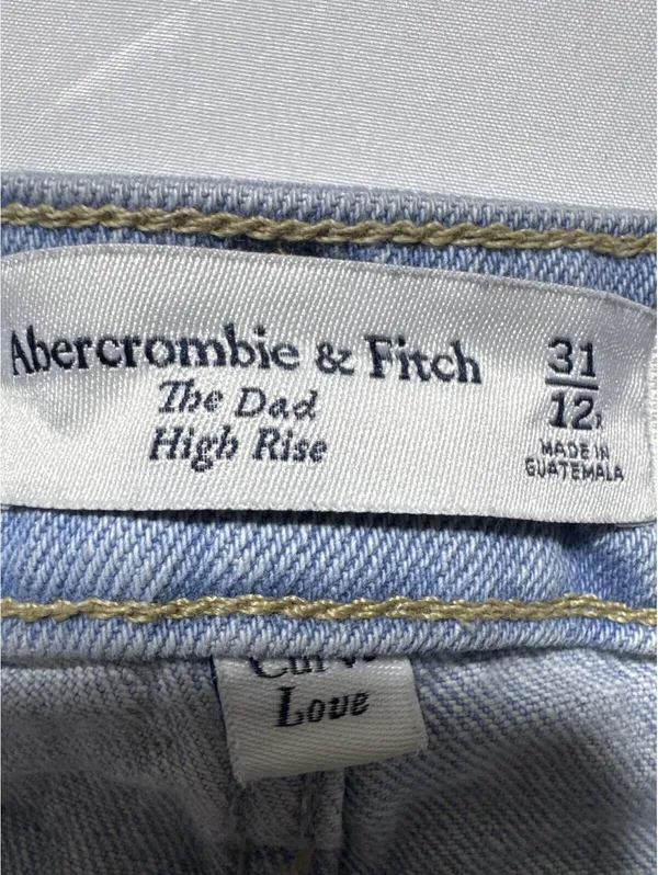 Abercrombie & Fitch The Dad High Rise Distressed Light Wash - Image 3