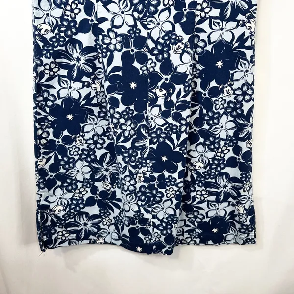 VTG Disney Medium Shift Dress Blue Floral Hidden Mickey‎ Sleeveless Resort 1293 - Image 7