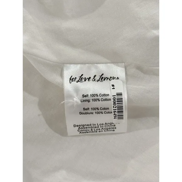 For Love & Lemons Mini Dress White Tea Time Poplin Bustier Basque Waist Medium - Image 11