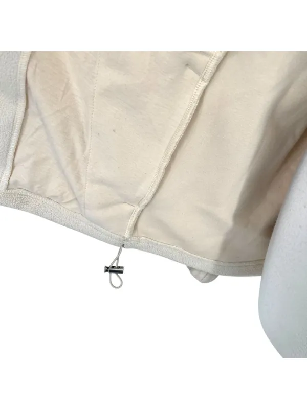 & Other Stories Fleece Full Zip Oversized Cozy Track Jacket Cream Size Small - Image 10