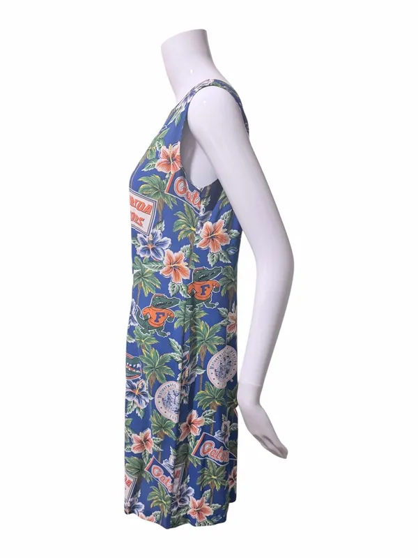 VTG Reyn Spooner Florida Gators Hawaiian Print Shift Dress Size Small - Image 3