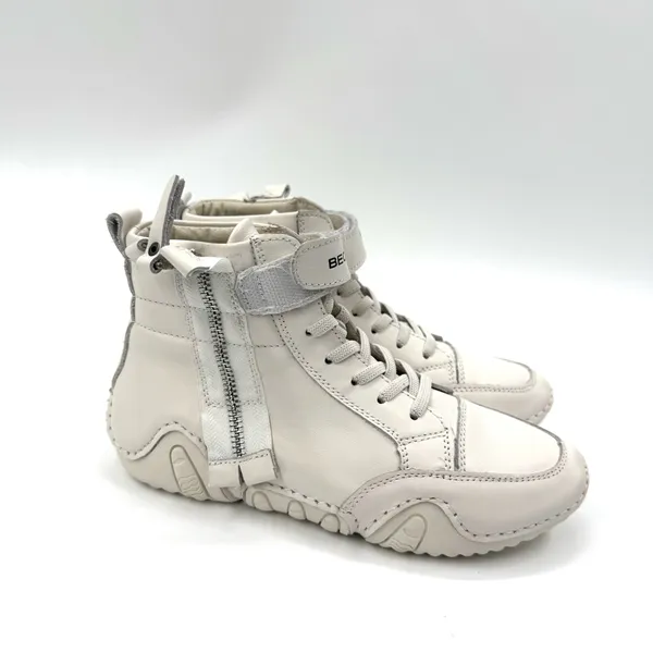 Laceup Box Boots Round Toe Leather Winter Ankle Boots Nonslip High Top Sneakers - Image 2