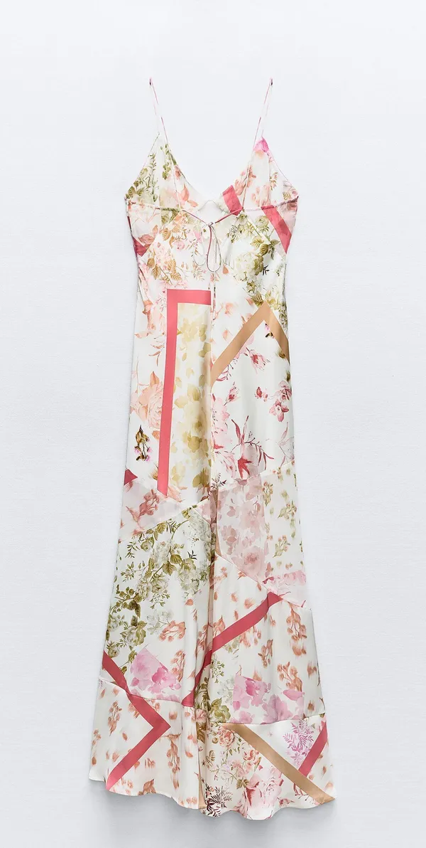 ZARA dress midi floral boho summer casual split satin wedding - Image 8