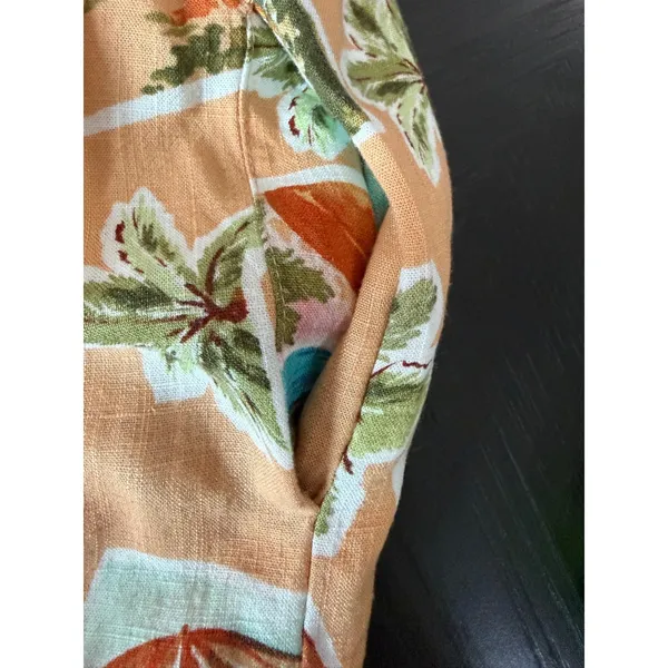 Label of Love Tropical Palm Tree Print Romper Playsuit Larg Resort Vacation Boho - Image 10