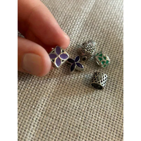 A504 charm bracket silver plated 5 pcs Gray - Image 3