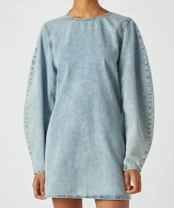 NWT Pull&Bear Denim Dress With Full Sleeves - Image 5