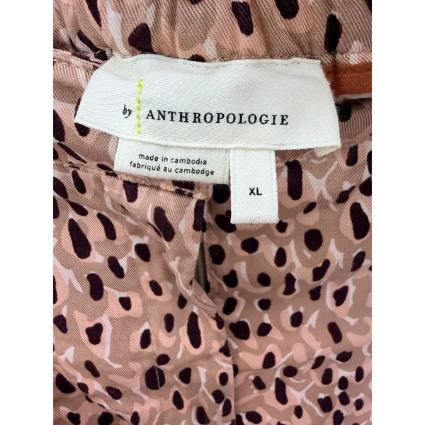 Anthropologie Isobel Pleated Wide Leg Leopard‎ Print Trouser Pant Elastic XL - Image 7