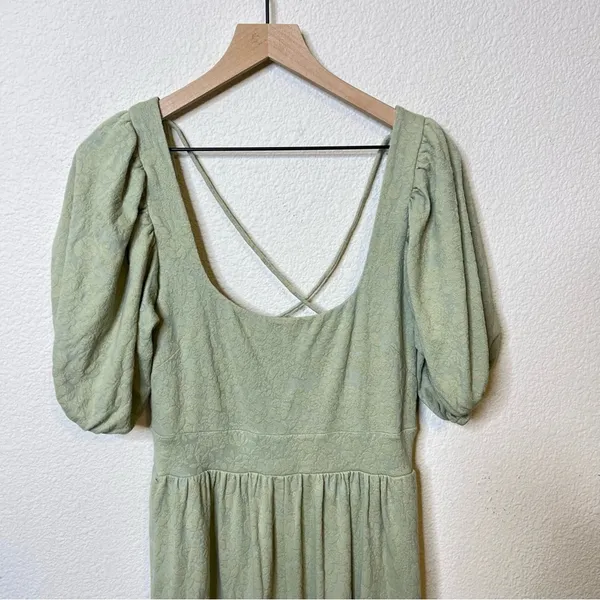 Free People Knit Jumpsuit Romper Onesie Green Aloe Wash Womens‎ Size L - Image 5