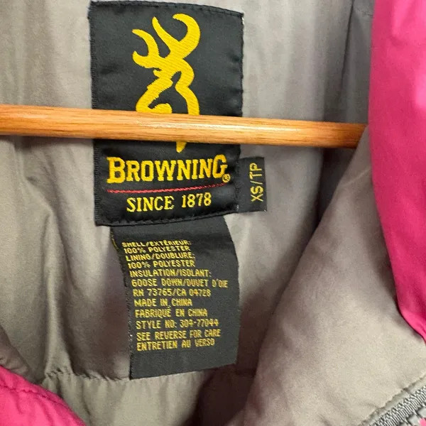 Browning‎ Goose Down Pink Jacket Size XS - Image 10