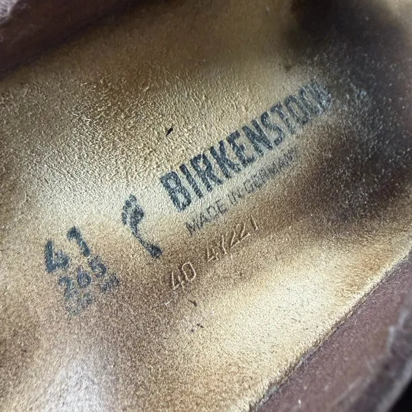 Birkenstock Arizona Sandals Brown Leather Buckle Comfort Size 40 - Image 9