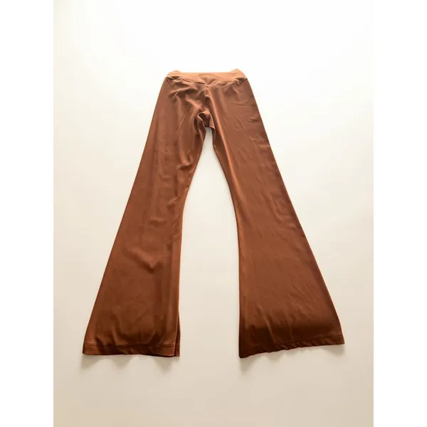 Sunzel Crossover Flare Leggings Terracotta Brown V Waist Yoga Pants Small - Image 3
