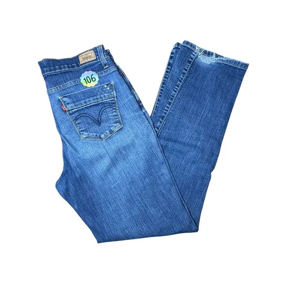 Levis 512 Perfectly Slimming Straight Leg Jeans Medium Wash Blue Denim W30 L30 - Image 2