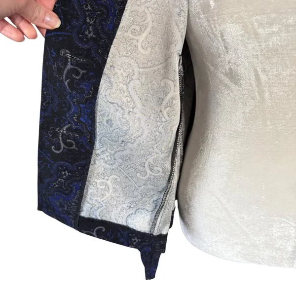 Briggs New York women's blazer jacket blue and black collared button down small - Image 7