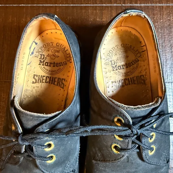 Dr. Martens England Skechers 3 Eye Oxford Shoes Black Nubuck Size UK 4 US 6 VTG - Image 6