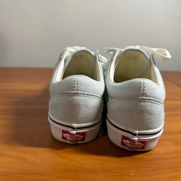 Vans Old Skool Low Top Sneaker‎ Suede Skate Baby Pastel Dusty Light Blue W8 - Image 4