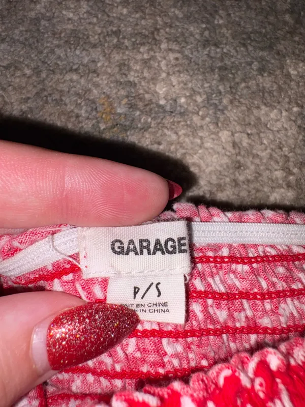 Garage Red Off-The-Shoulder Top - Image 3