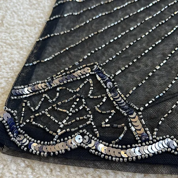 NWT Boohoo Claudia Embellished Beaded Woven Tank Top in Black Women's Size 12 - Image 5