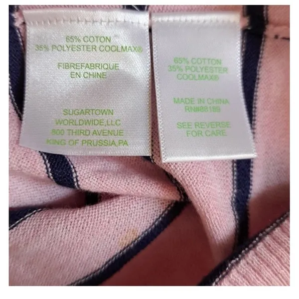Lilly Pulitzer Melenie Cool-Max Sweater L Heathered Pink Tropics Stripe Nautical - Image 8