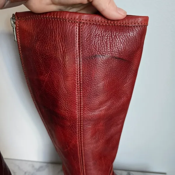 Frye, Phillip Harness Boots Red Burgundy Tall Leather Western Boot, Size 8.5 - Image 5