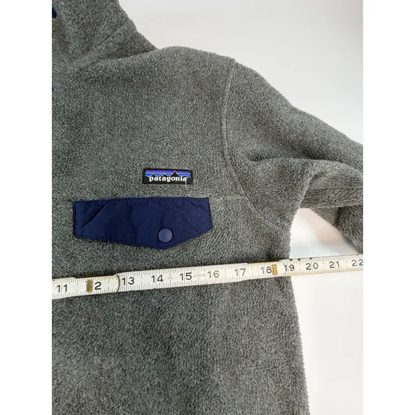 Patagonia Synchilla Snap-T Fleece Pullover Gray Navy Blue Women XS 25455 - Image 4