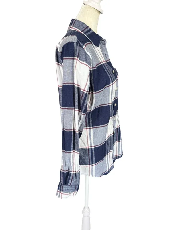 Weatherproof Vintage stretch blue and white long sleeve collared button down shirt S - Image 3