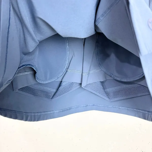 Lululemon Wrap Front Mid Rise Golf Skirt Built In Shorts Luxtreme Oasis Blue 6 - Image 9