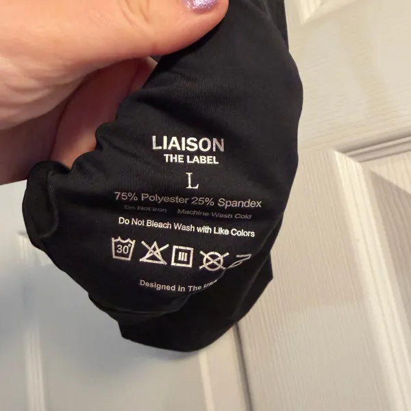 Liaison The Label Cropped Tank Top‎ Black Large Athleisure Gym Workout - Image 4