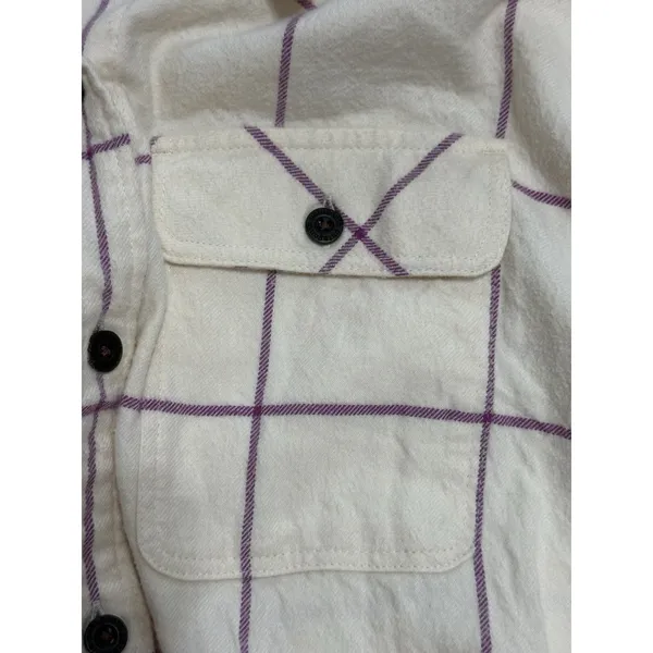 Patagonia Button Down Shirt Women's Flannel Plaid Long Sleeve Casual Size L - Image 10