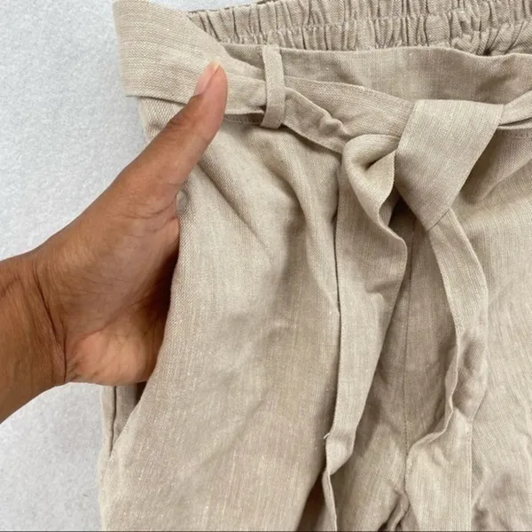 Coldwater Creek‎ Linen Belted Wide Leg Long Shorts - Image 7