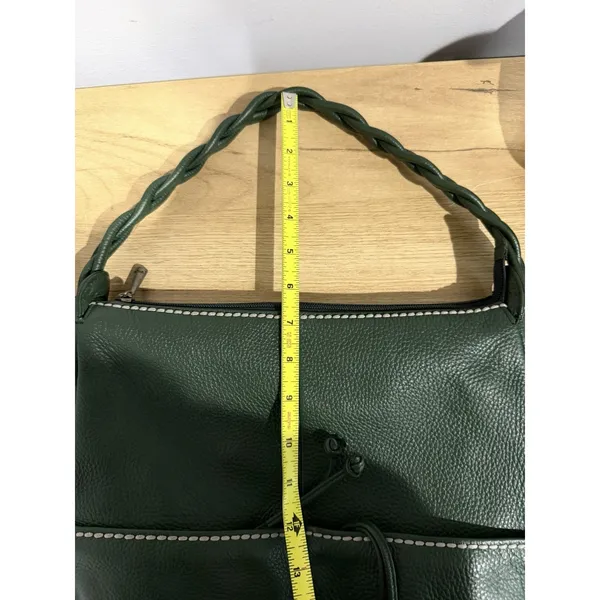 Plinio‎ Visona Italy Green Satchel Genuine Leather Oversized Handbag F - Image 15