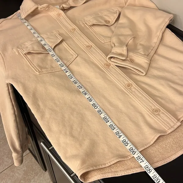 Aritzia Wilfred Free 100% Organic Cotton The Ganna Shaket, tan , oversized S - Image 5