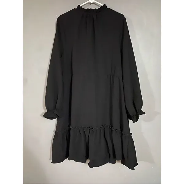 English Factory Black Tassel Trim Ruffle Hem Tiered Dress Size 2X NWOT - Image 8