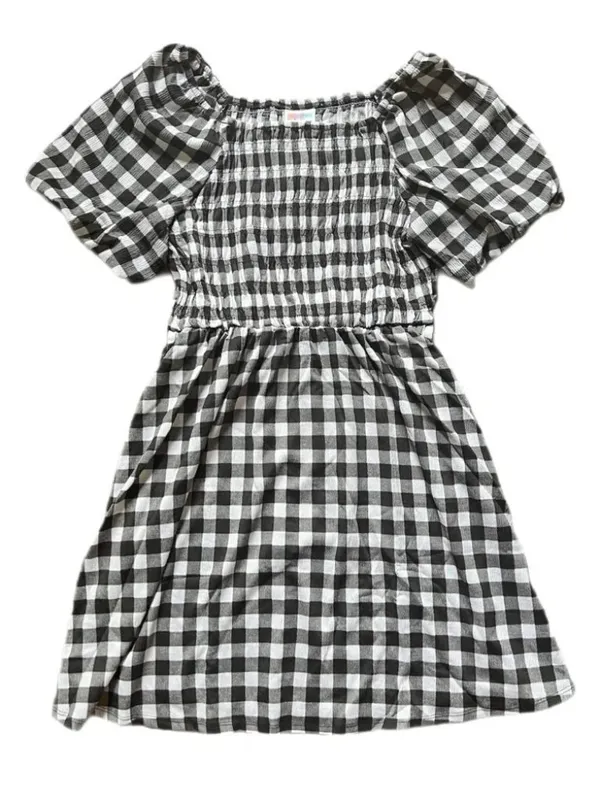LuLaRoe Black and White Gingham Smocked Alina Nap Midi Dress - Image 2