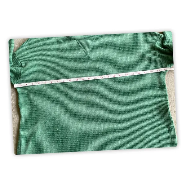 American Eagle Womens Medium Mint Green Waffle Knit Oversized Sweater - Image 4