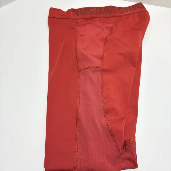 GYMSHARK Leggings Women Sz Medium Full length Contouring Red Side Pockets B3a6s - Image 5