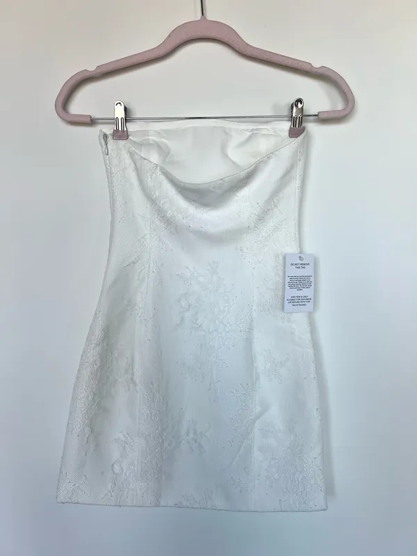 NWT Sasha Therese Fleur Mini Dress White Size XS - Image 7