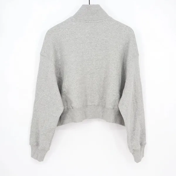 Nike Womens USA Hockey Phoenix Crop Quarter Zip Grey Sweatshirt Large - Image 6