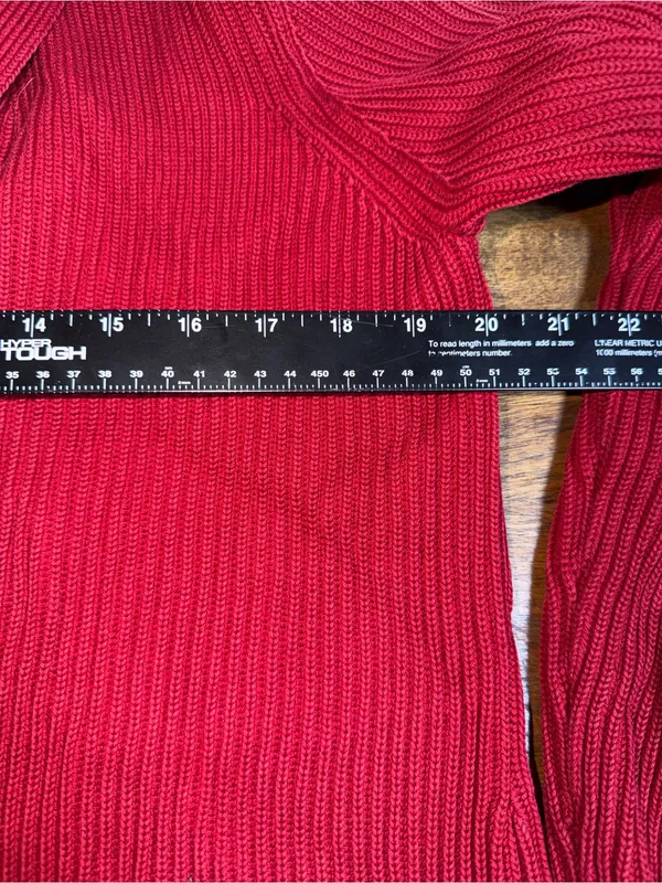 Lauren Ralph Lauren Red 100% Cotton Shawl Collar Cardigan Sweater‎ - Image 6