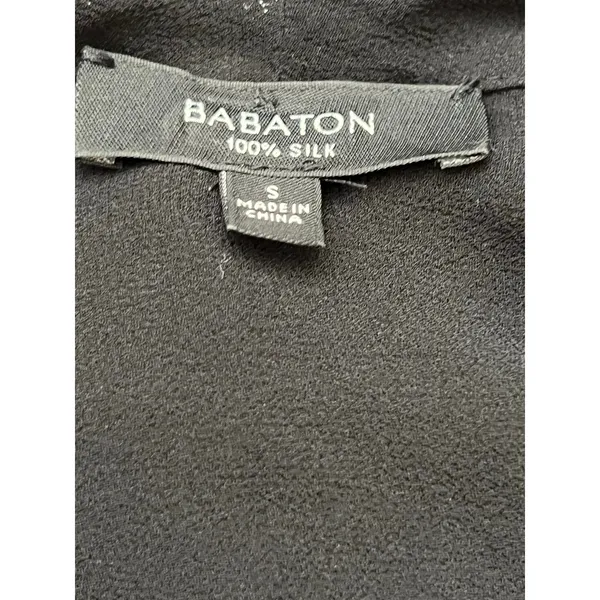 Aritzia Babaton Liberty black blouse necktie button down silk professional work - Image 8