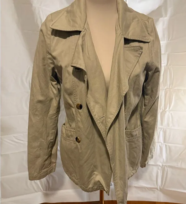 Tommy Hilfiger Tan Pea Coat with Classic Double-Breasted Design - Image 2