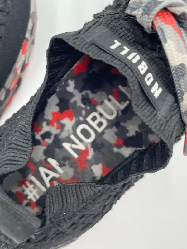NOBULL Diamond Knit Runner Sneakers Black Red Camo Men's Size 7 Women's 8.5 - Image 7