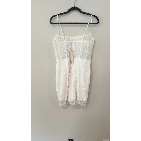 NWT Oh Polly Lace Is More Semi Sheer Lace Corset Mini Dress Size US 6 - Image 4