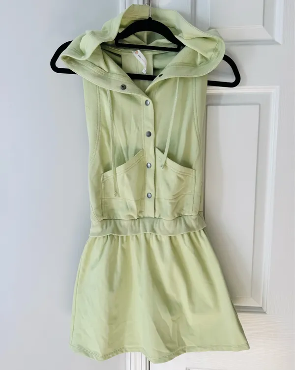 Anthropologie Daily Practice Leaflet Hooded Twofer Mini Dress, Size XS - Image 7