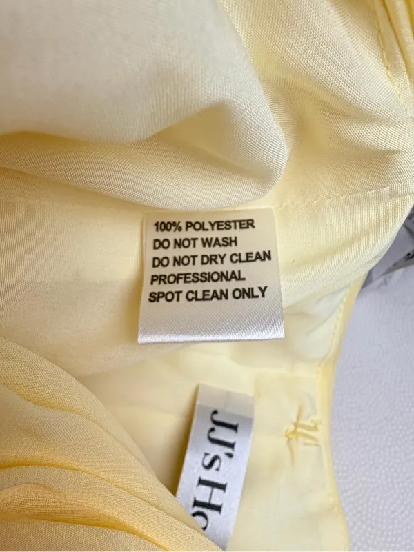 JJ’s House Daffodil Yellow One Shoulder Formal Maxi Dress Size 6 NWT Pleated - Image 5