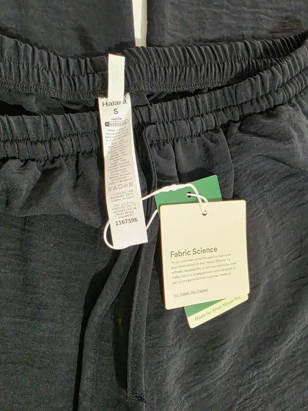 Halara Mid Rise Drawstring Wide Leg Baggy Linen-Feel Pants - Black -Size S ( R ) - Image 7