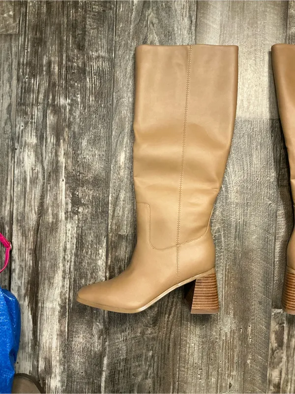 Billini Tan Over-the-Knee Block Heel Boots Size 7 - Image 9