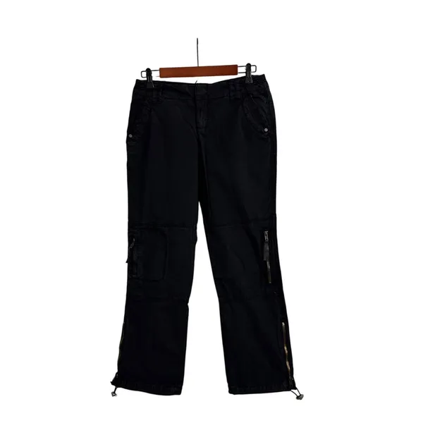 Marrakech Y2K Loose Chore Utility Black Baggy Relaxed Fit Cargo Pants Size 27 - Image 3
